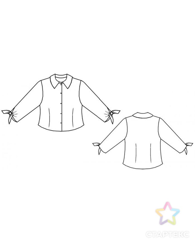 Выкройка: блузка с завязками на рукавах арт. ВКК-475-1-ЛК0007038 2
