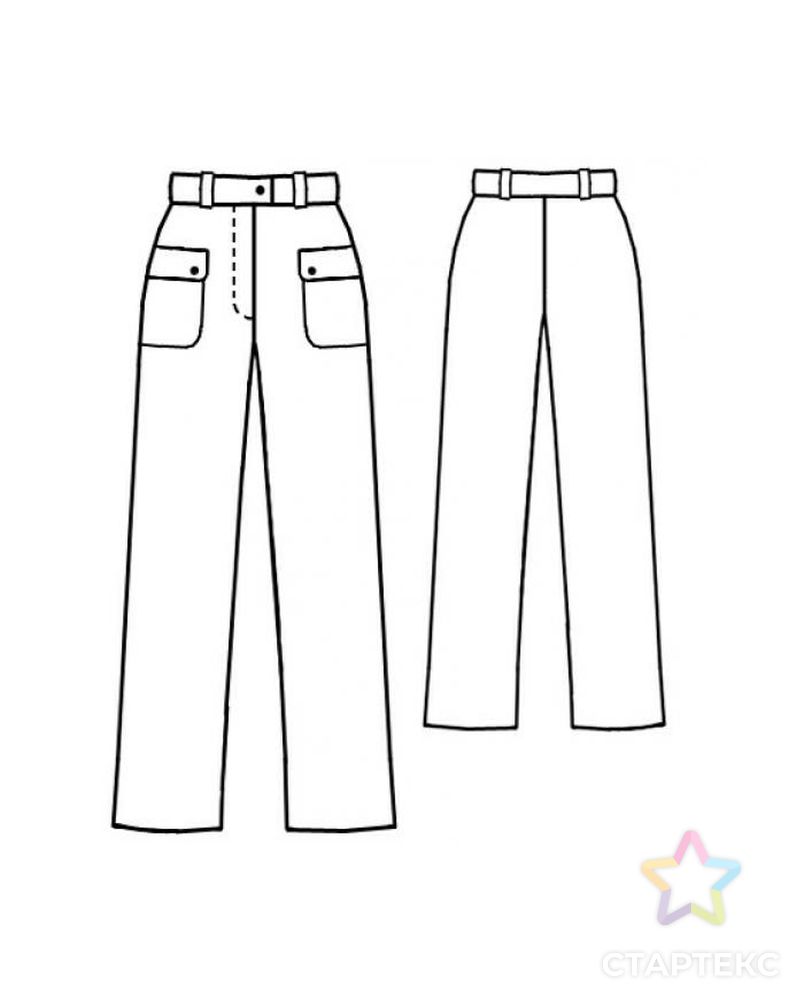 Выкройка: болотные брюки с накладными карманами арт. ВКК-194-1-ЛК0007041