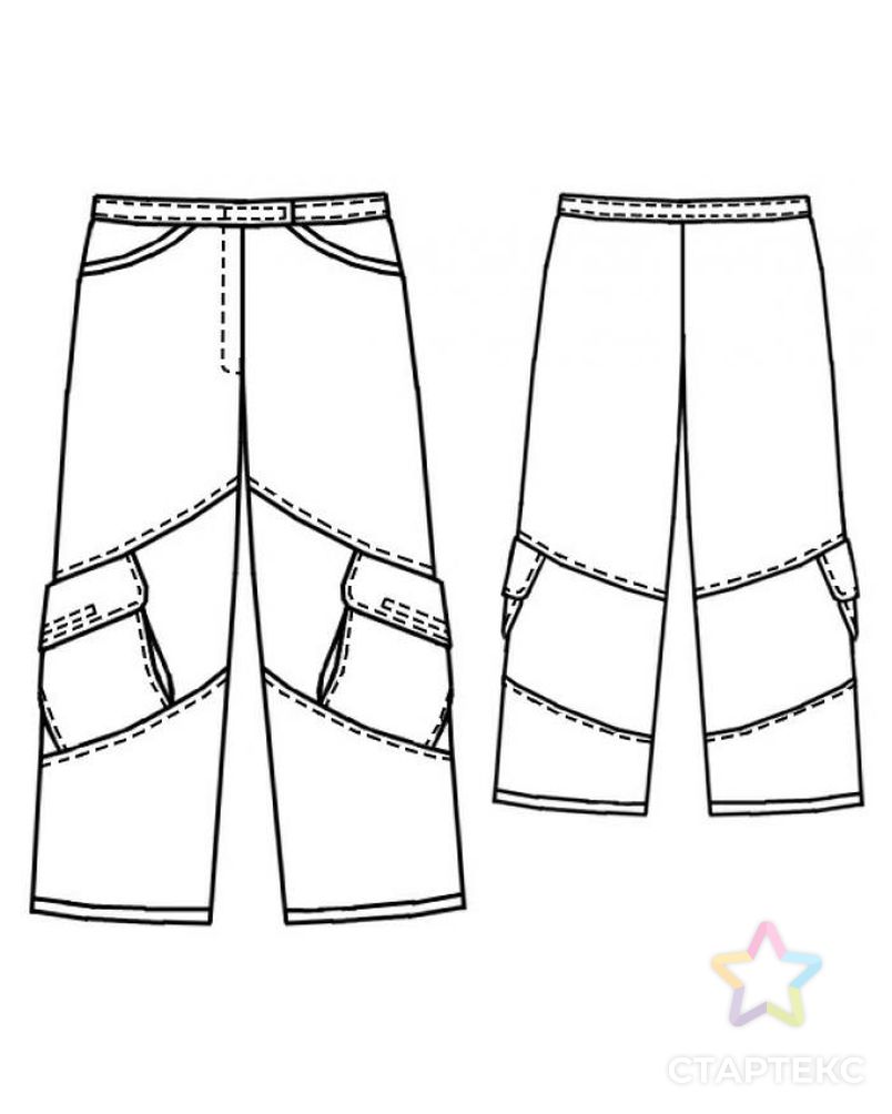 Выкройка: брюки с наклонными карманами арт. ВКК-1835-1-ЛК0007043