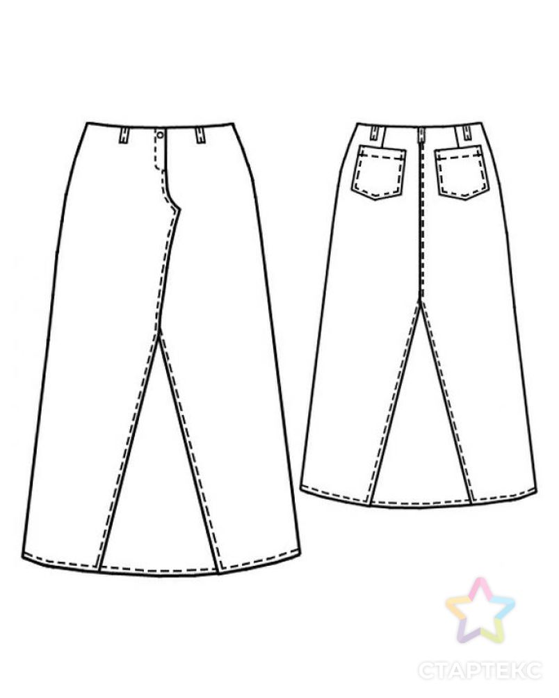 Выкройка: джинсовая юбка арт. ВКК-1031-1-ЛК0007045 2