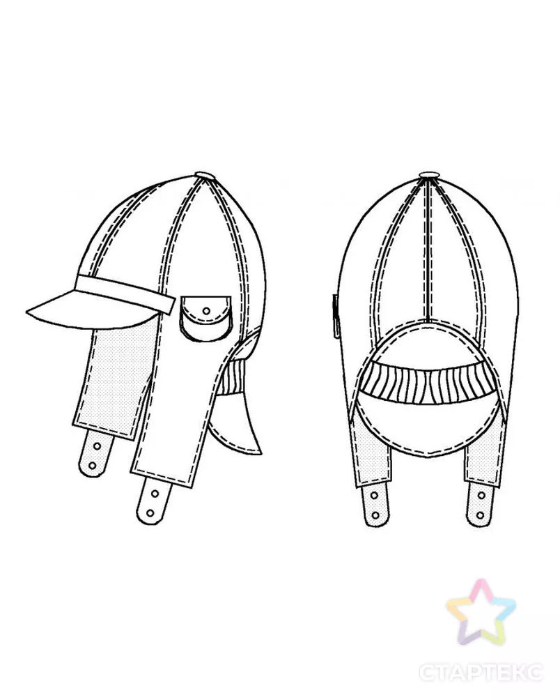 Выкройка: шлем из кожи арт. ВКК-477-12-ЛК0007097 - рис. 2