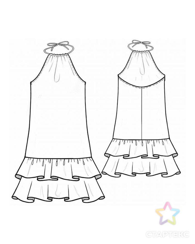 Выкройка: платье со сборкой на груди арт. ВКК-1267-1-ЛК0007111