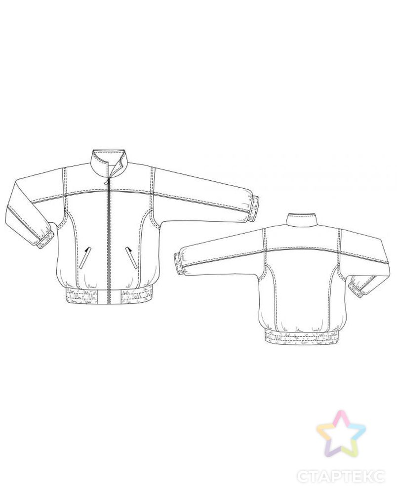 Выкройка: спортивная куртка с кокеткой арт. ВКК-1860-1-ЛК0007148 2