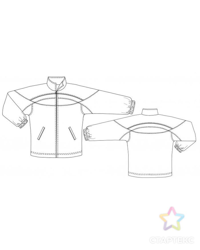 Выкройка: спортивная куртка с круглой кокеткой арт. ВКК-1352-1-ЛК0007150 2