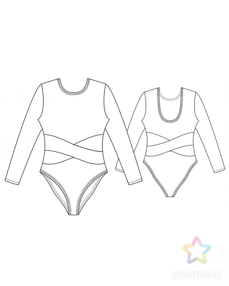 Выкройка: купальник гимнастический арт. ВКК-294-1-ЛК0007164 - рис. 2