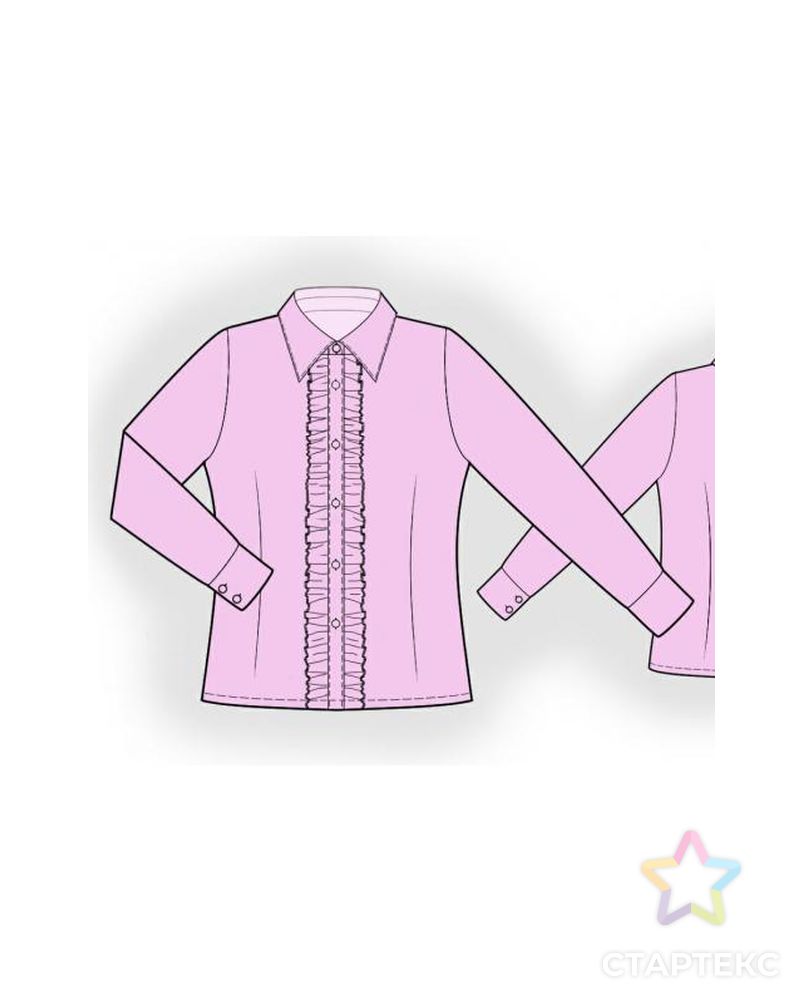 Выкройка: блуза с рюшами арт. ВКК-1913-1-ЛК0007189 1
