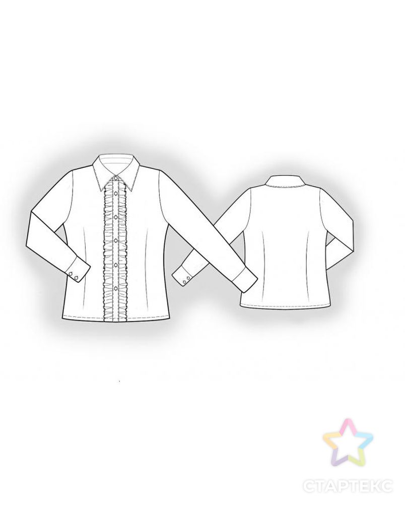 Выкройка: блуза с рюшами арт. ВКК-1913-1-ЛК0007189 2