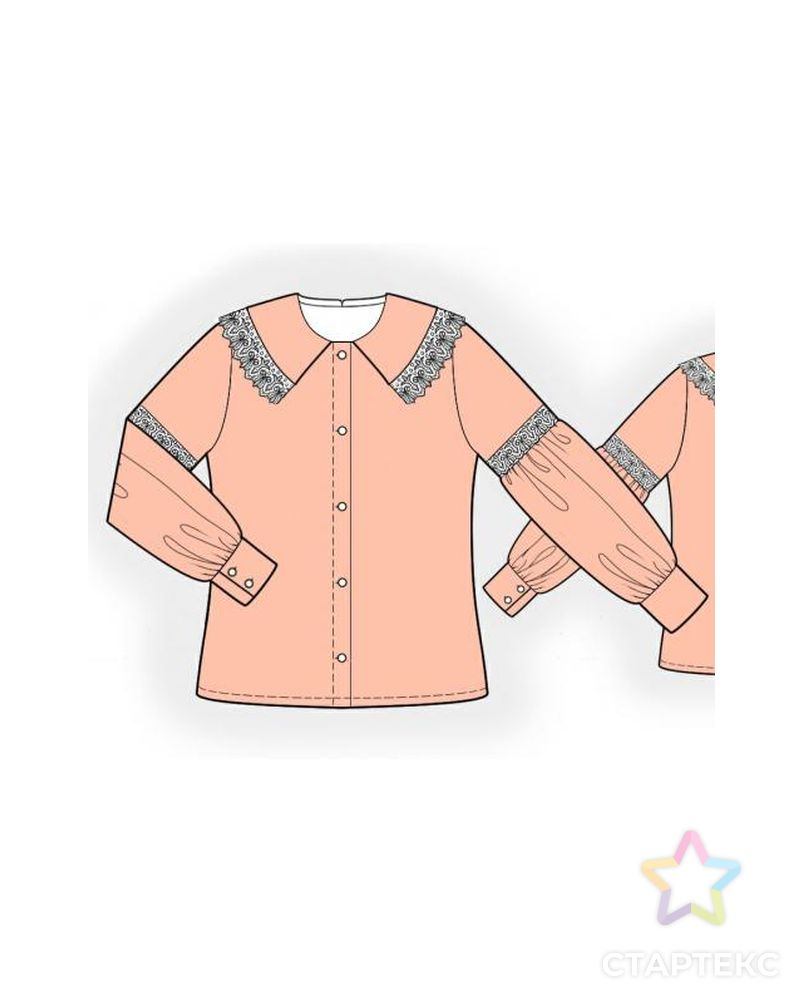 Выкройка: блузка с кружевными вставками арт. ВКК-2103-1-ЛК0007194 1