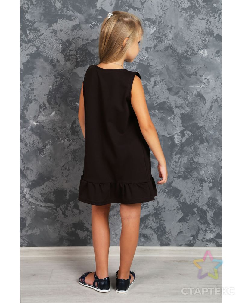 Детское платье с воланом ДП 012 (Шоколад) арт. ОПМД-36-1-ОПМД0063184 2