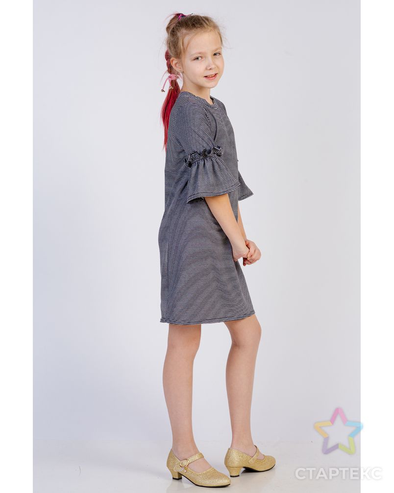 Детское платье с рукавом фонарик ДП 255 (Полоса) арт. ОПМД-257-3-ОПМД0064848