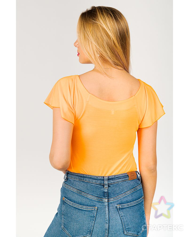 Блузка с воланом Ф 249 (Оранжевый) арт. ОПМД-207-1-ОПМД0064470 2