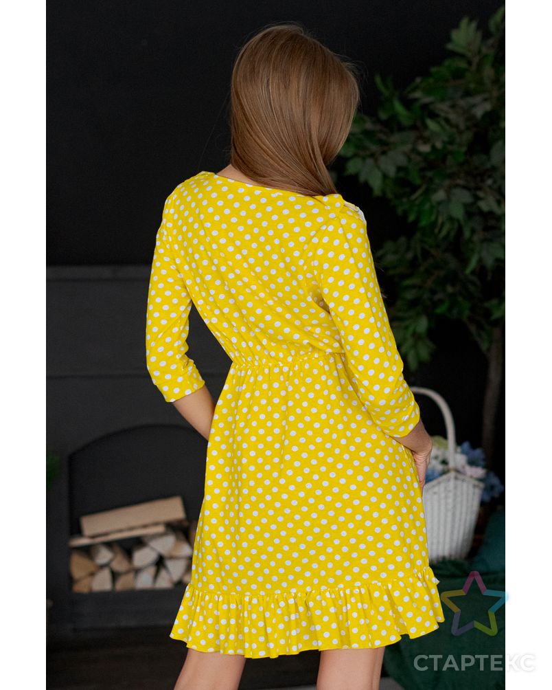 Платье с рюшами П 051 (Горох на желтом) арт. ОПМД-477-7-ОПМД0072327