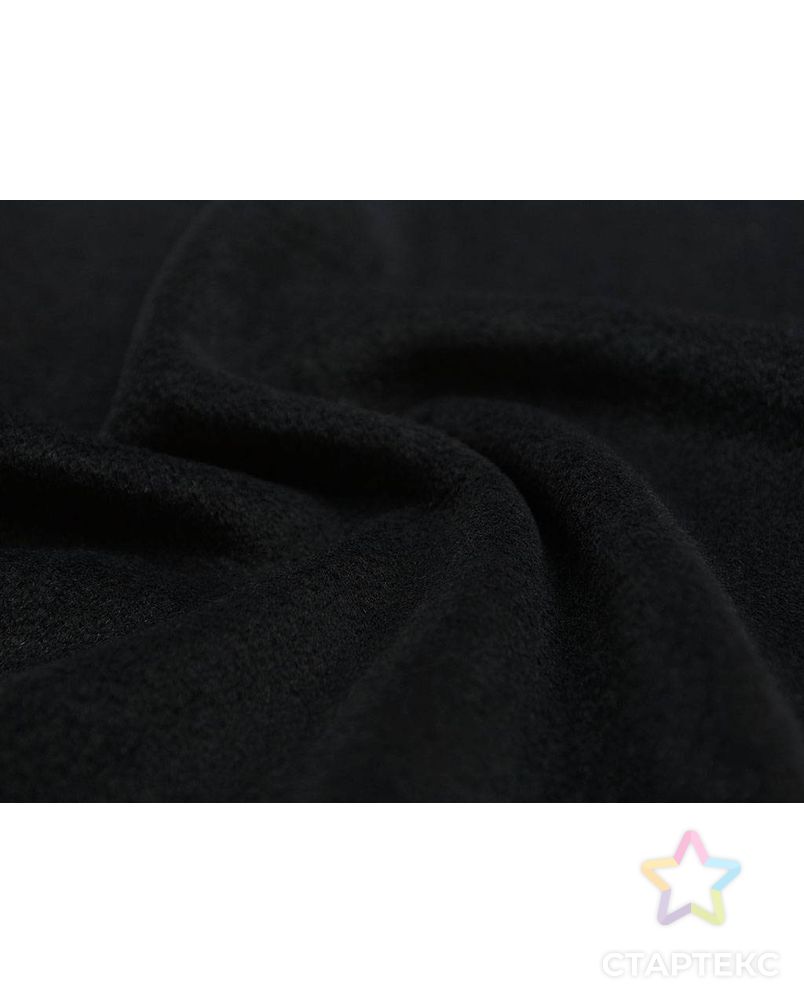 Пальтовая шерстяная ткань насыщенного черного цвета арт. ГТ-2635-1-ГТ0047415 1