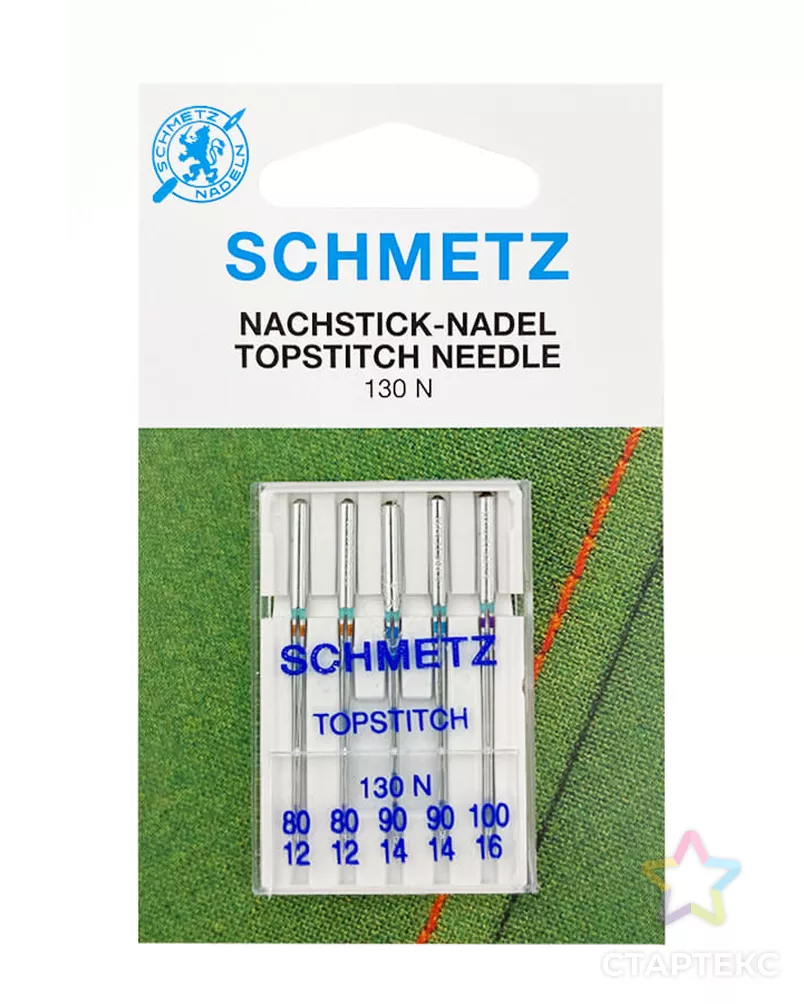Иглы Top Stitch 130/705H № 80(2), 90(2), 100, 5 шт. арт. СВКТ-12653-1-СВКТ0298564 - рис. 1