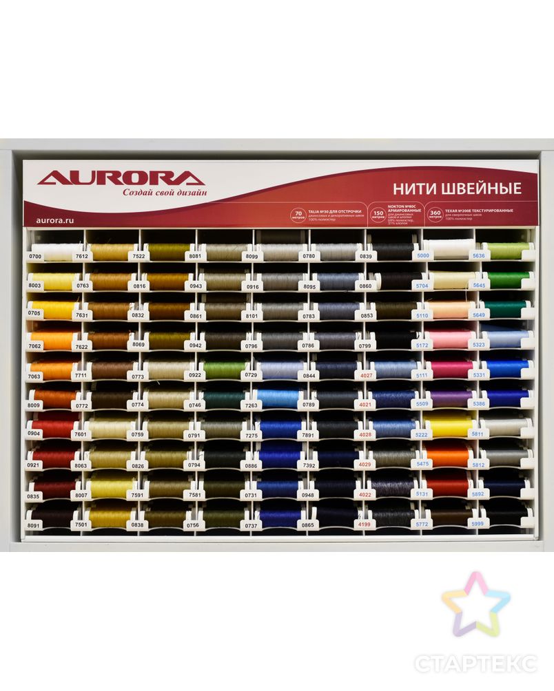 Нитки швейные двухцветные для джинсы Nokton № 80C Aurora арт. СВКТ-9518-1-СВКТ0076114 3