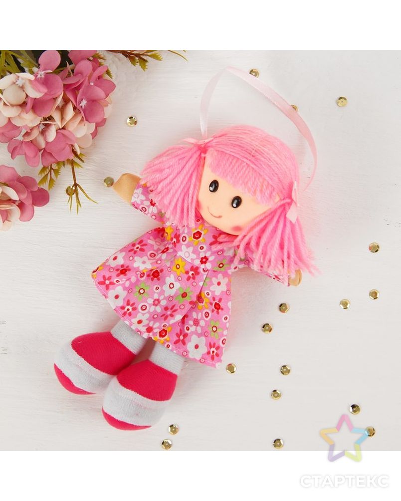 Мягкая кукла в платьишке, цвета МИКС арт. СМЛ-103575-1-СМЛ0001016982 2