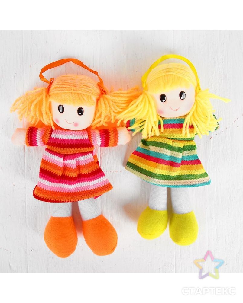 Мягкая игрушка «Кукла», в вязаном платьишке, цвета МИКС арт. СМЛ-103572-1-СМЛ0001016983 3