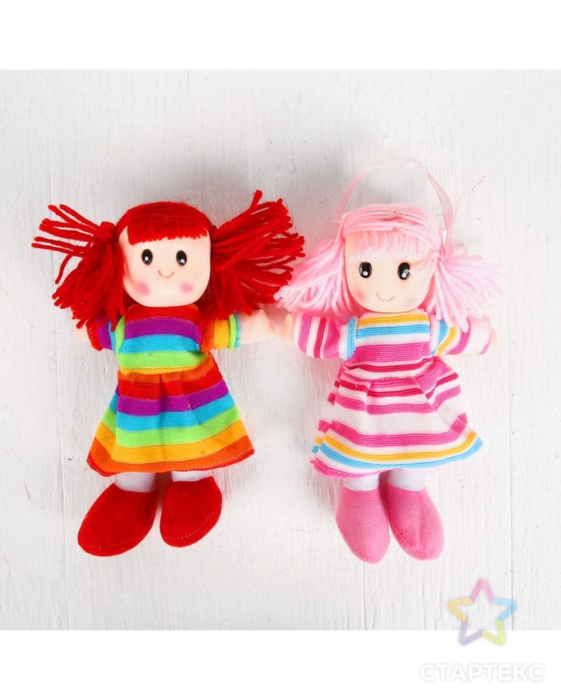 Мягкая игрушка «Кукла», в вязаном платьишке, цвета МИКС арт. СМЛ-103572-1-СМЛ0001016983 4