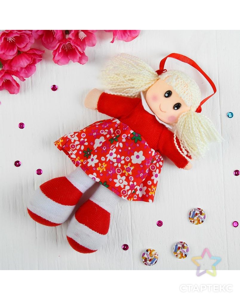 Мягкая кукла в платьишке, цвета МИКС арт. СМЛ-103577-1-СМЛ0001016984 2
