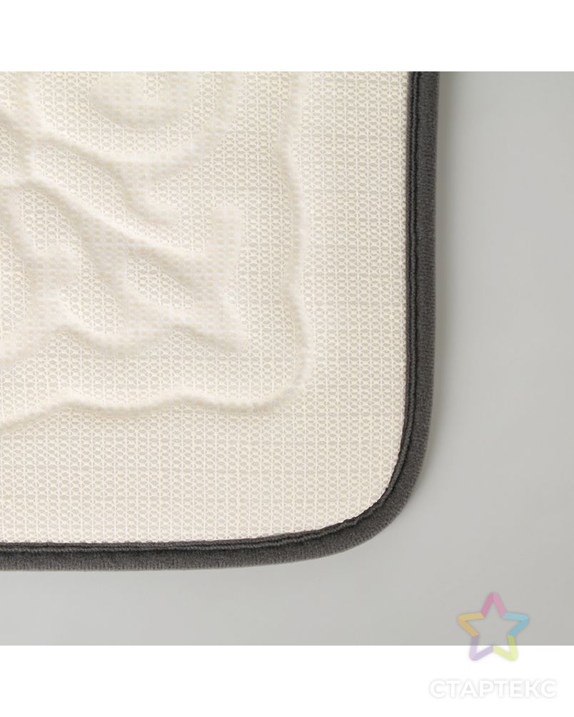 Набор ковриков для ванны и туалета «Узор», 3 шт: 38×43, 40×50, 50×80 см, цвет серый арт. СМЛ-30129-1-СМЛ1017642 4