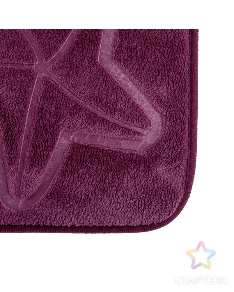 Набор ковриков для ванны и туалета «Ракушки», объёмные, 2 шт: 40×50, 50×80 см, цвет фиолетовый арт. СМЛ-30360-1-СМЛ1017675 3