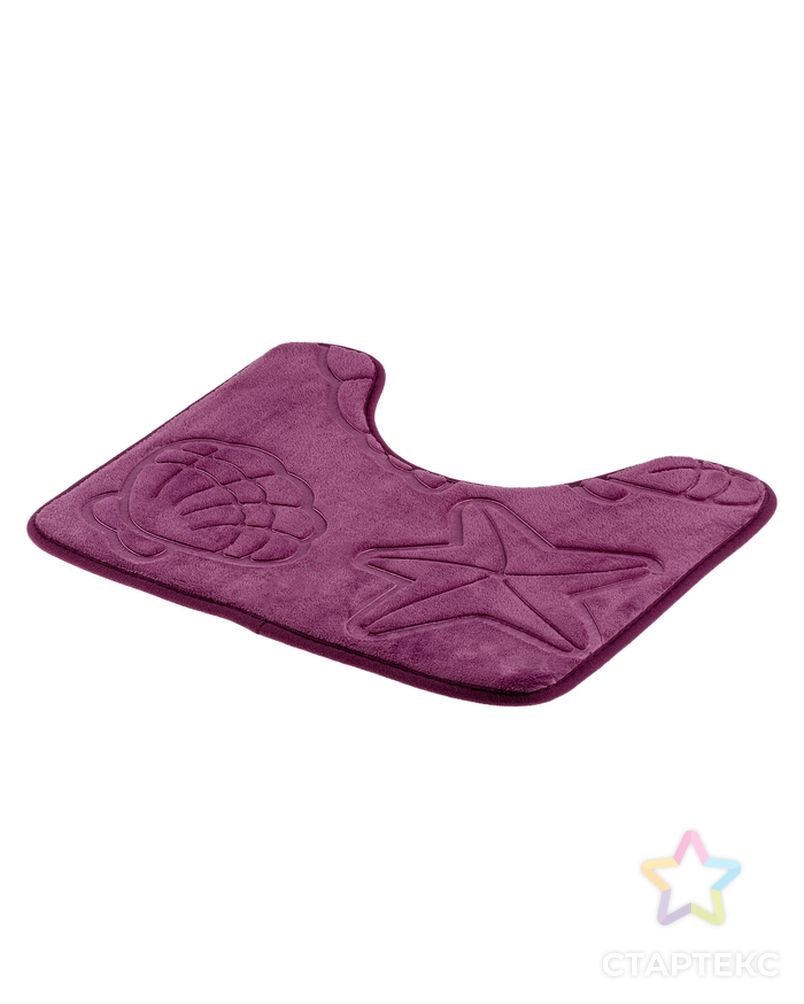 Набор ковриков для ванны и туалета «Ракушки», объёмные, 2 шт: 40×50, 50×80 см, цвет фиолетовый арт. СМЛ-30360-1-СМЛ1017675