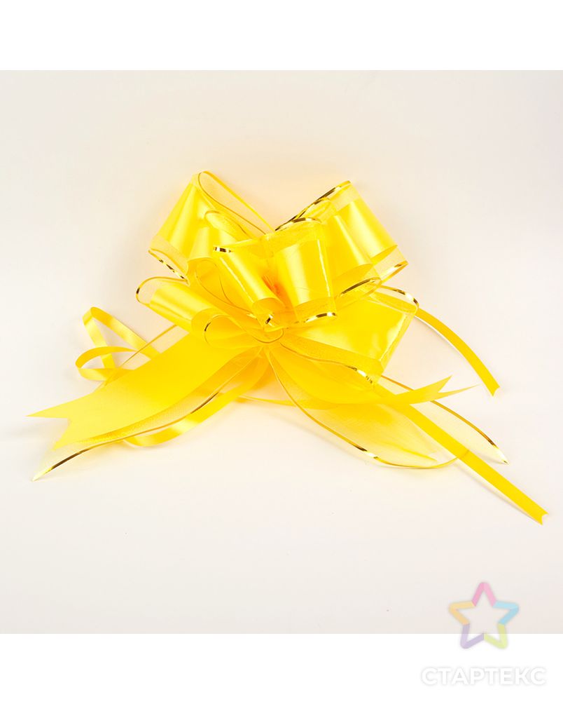 Бант-бабочка №7 "Золотая полоса", цвет жёлтый арт. СМЛ-103548-1-СМЛ0001020434 1