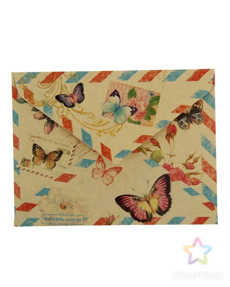 Конверт подарочный «Бабочки», 7,5 × 9,8 см арт. СМЛ-206654-1-СМЛ0001021075 2
