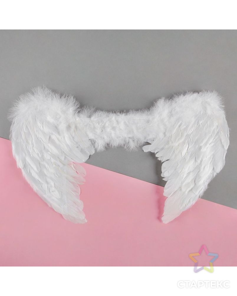 Карнавальные крылья ангела, на резинке, цвет белый арт. СМЛ-103655-1-СМЛ0001023693 1