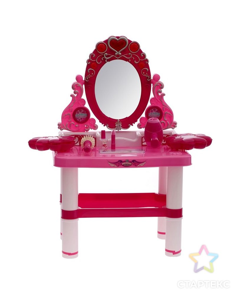 Игровой набор "Модница": столик с зеркалом, стульчик, волшебная палочка, фен, аксессуары, со светом и звуком, высота 72 см, работает от батареек арт. СМЛ-109719-1-СМЛ0001030498 2