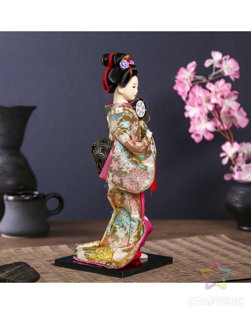 Кукла коллекционная "Гейша в шелковом кимоно с барабаном" арт. СМЛ-104125-1-СМЛ0001062512 3