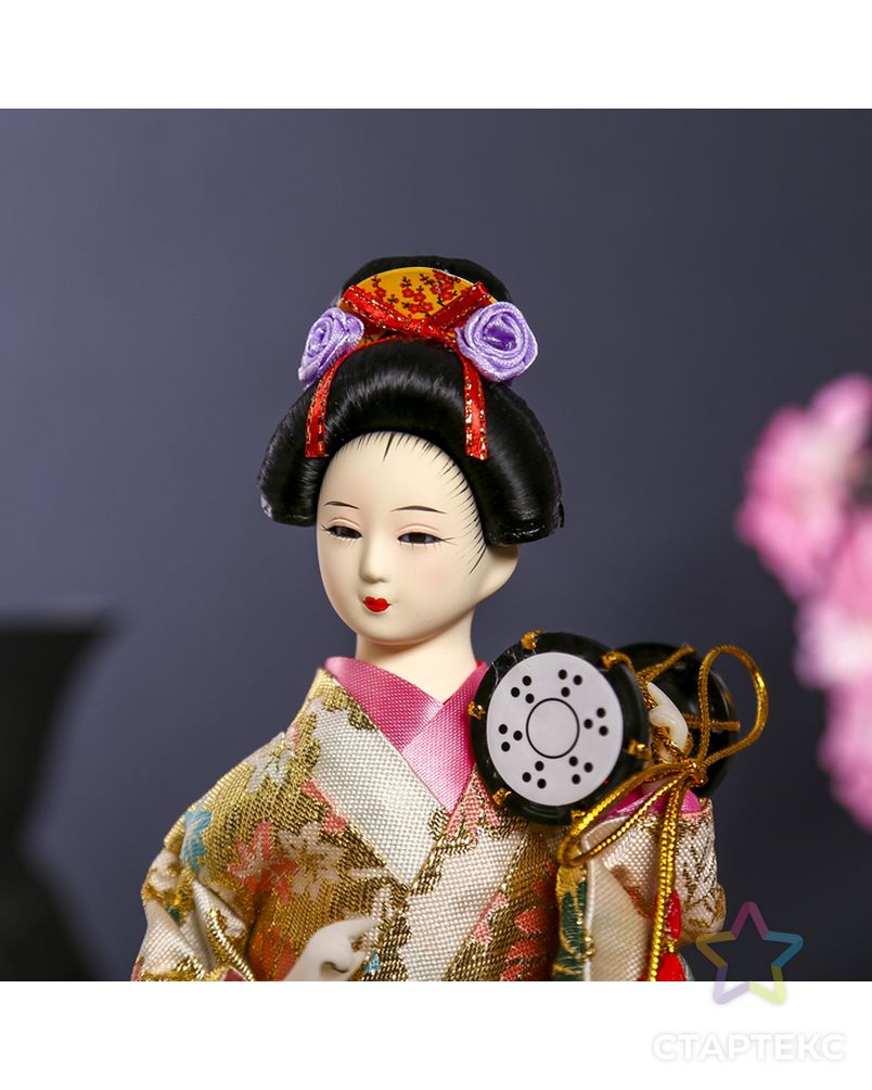 Кукла коллекционная "Гейша в шелковом кимоно с барабаном" арт. СМЛ-104125-1-СМЛ0001062512 5
