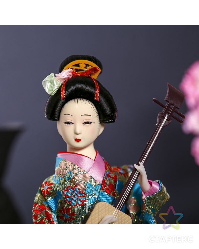 Кукла коллекционная "Гейша в цветочном кимоно с музыкальным инструментом" арт. СМЛ-104130-1-СМЛ0001062514 5