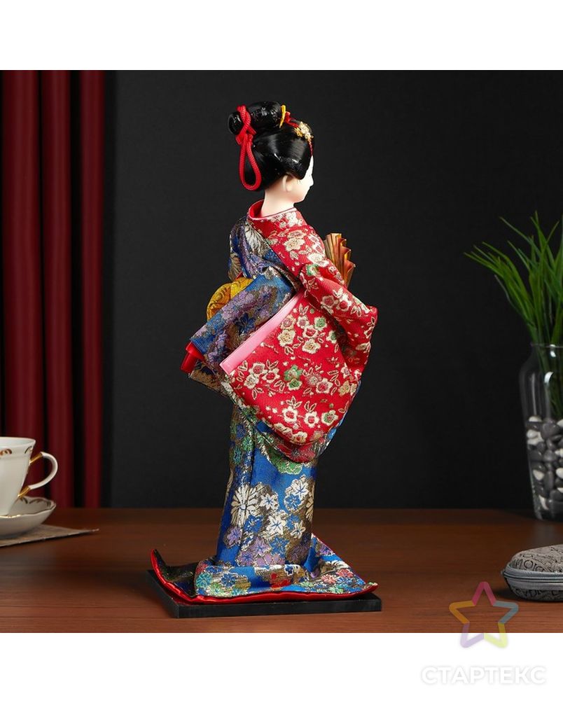 Кукла коллекционная "Гейша в шелковом кимоно с веером" арт. СМЛ-125169-1-СМЛ0001062523 3