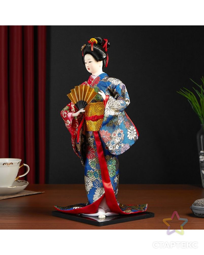 Кукла коллекционная "Гейша в шелковом кимоно с веером" арт. СМЛ-125169-1-СМЛ0001062523 5
