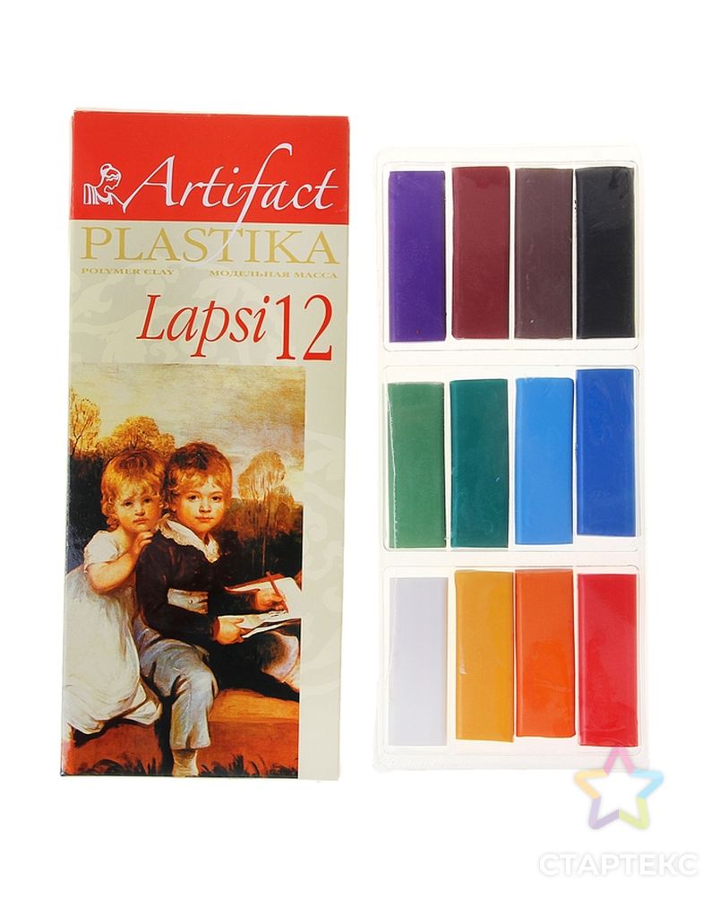 Пластика - полимерная глина набор LAPSI 12 классических цветов 240г арт. СМЛ-213837-1-СМЛ0001075473 1