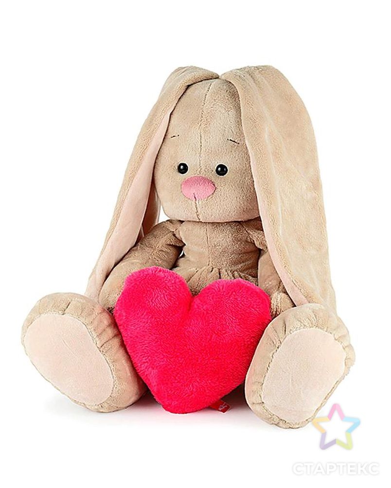 Мягкая игрушка «Зайка Ми» с сердцем, большой арт. СМЛ-103704-1-СМЛ0001090475 1