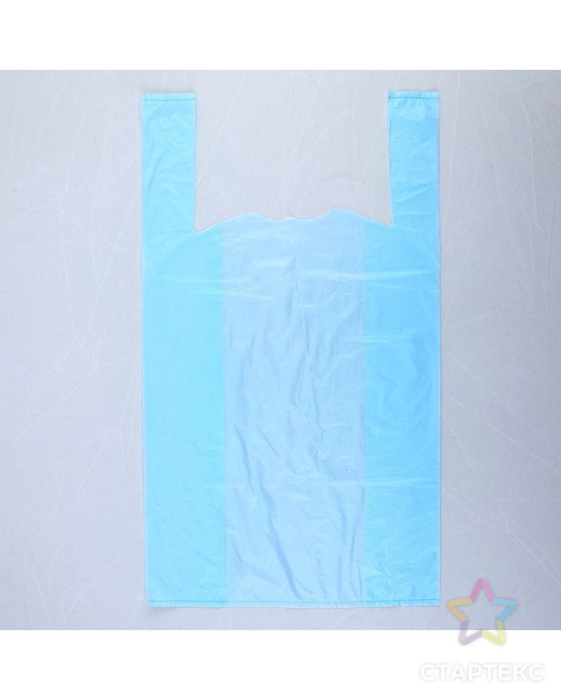 Пакет "Голубой", полиэтиленовый, майка, 28 х 50 см, 12 мкм арт. СМЛ-103766-1-СМЛ0001099477 1