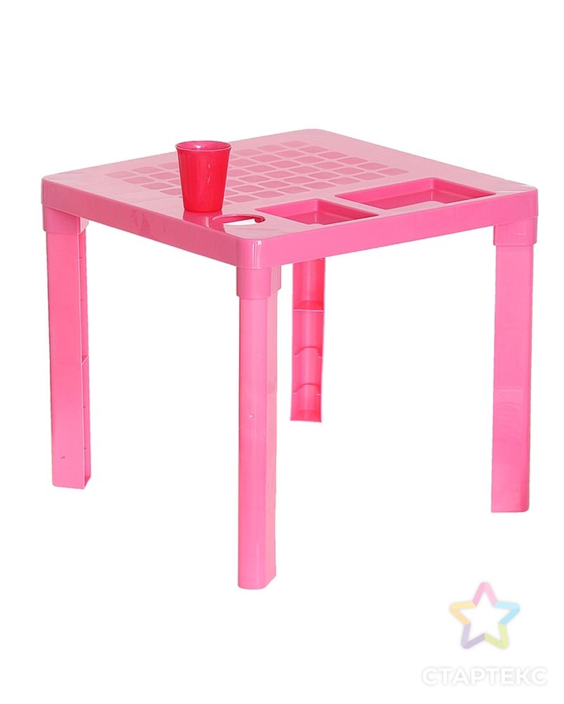 Детский стол с подстаканником, цвет розовый арт. СМЛ-103777-1-СМЛ0001100052 1