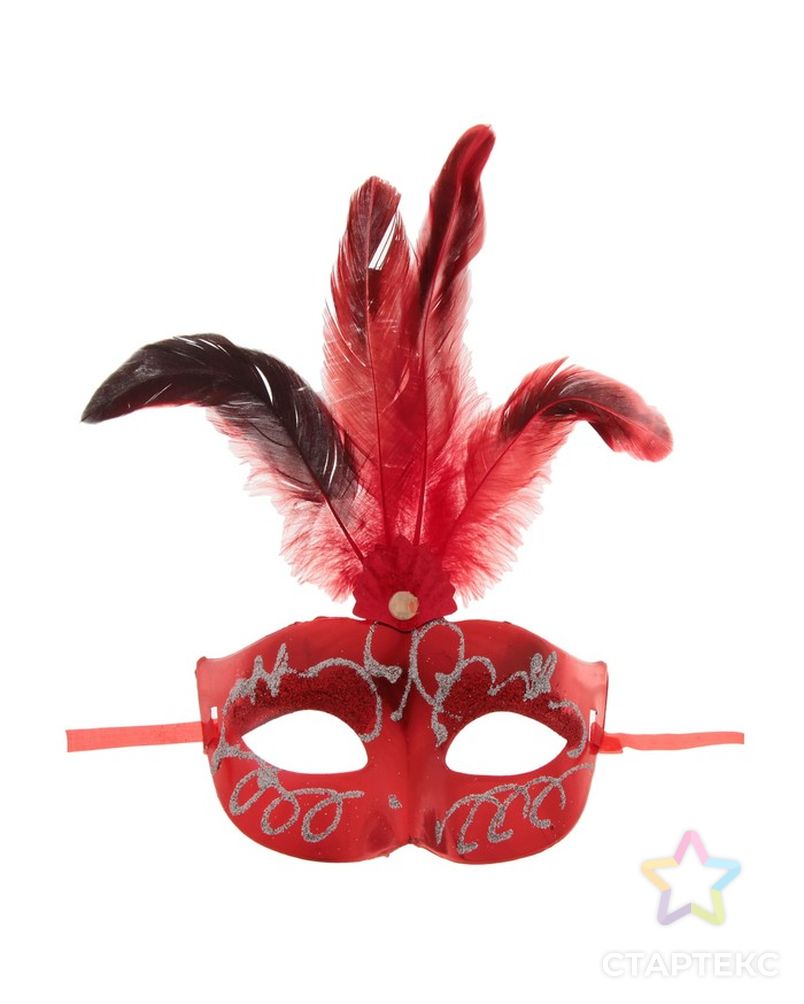 Карнавальная маска «Сияние», с перьями, цвета МИКС арт. СМЛ-104037-1-СМЛ0001102609 1