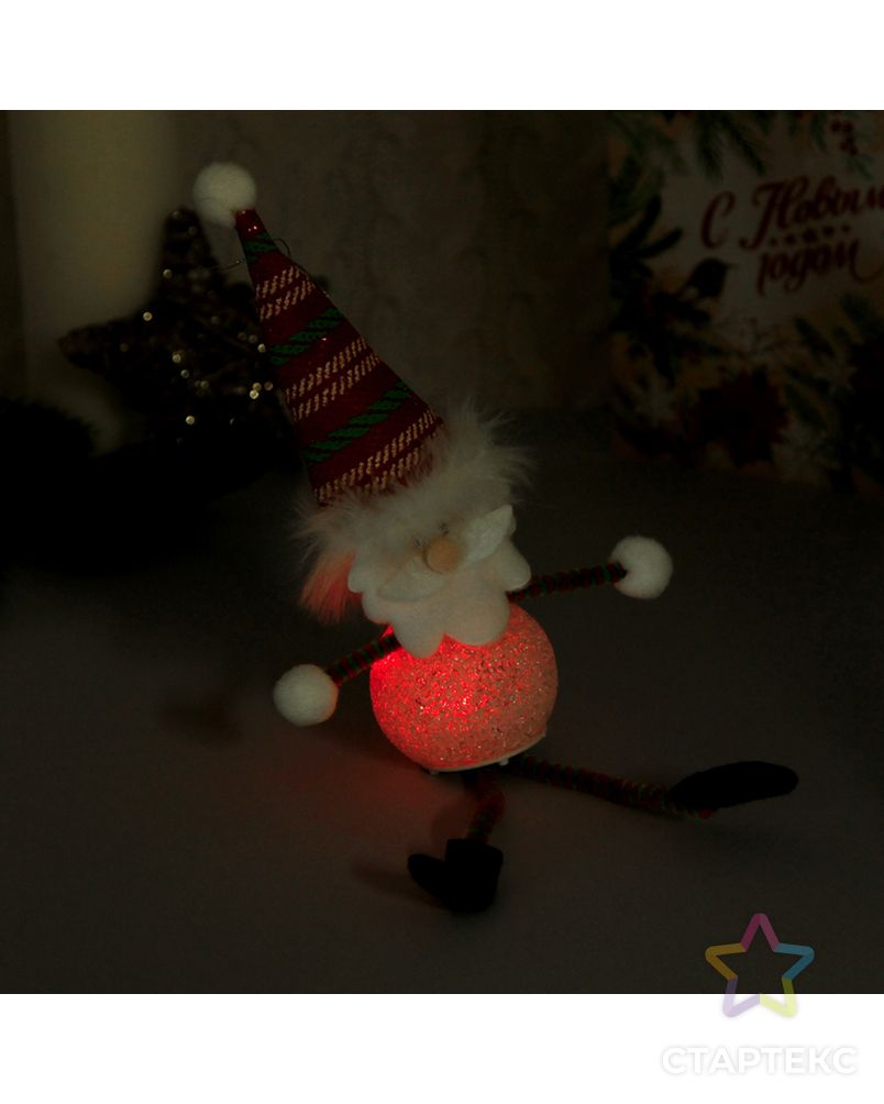 Мягкая световая игрушка "Дед Мороз в колпаке - длинные ручки и ножки" 25*5 см арт. СМЛ-104159-1-СМЛ0001102737 2