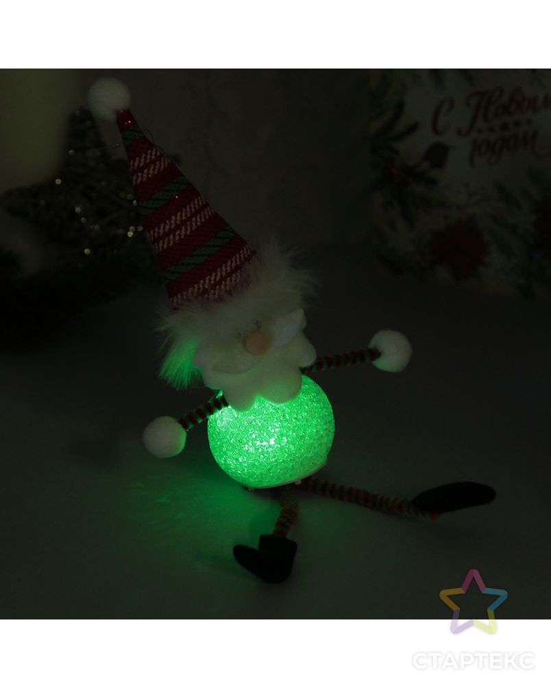 Мягкая световая игрушка "Дед Мороз в колпаке - длинные ручки и ножки" 25*5 см арт. СМЛ-104159-1-СМЛ0001102737 3