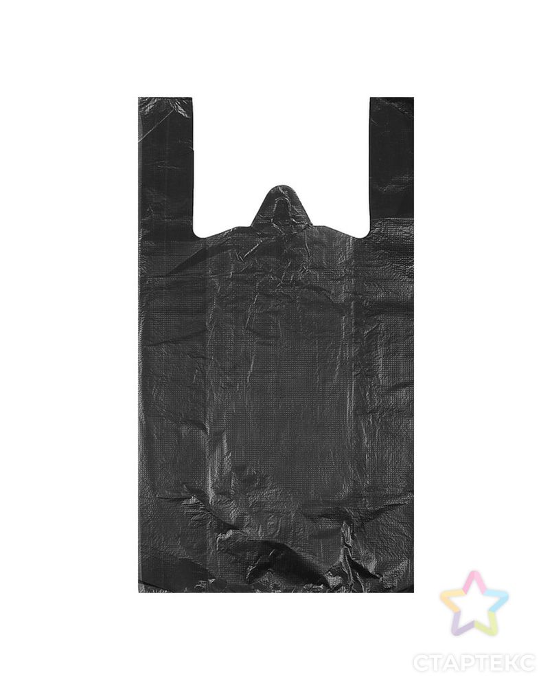 Пакет "Чёрный", полиэтиленовый, майка, 28 х 50 см, 12 мкм арт. СМЛ-103841-1-СМЛ0001104645 1