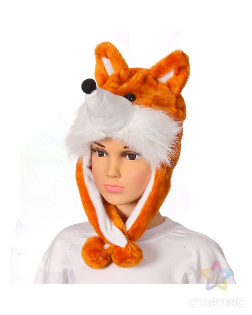 вязаная шляпа с ушками. шапка с ушками. костюм лисы. костюм лисички для девочки. шляпа из меха искусственного оранжевая.