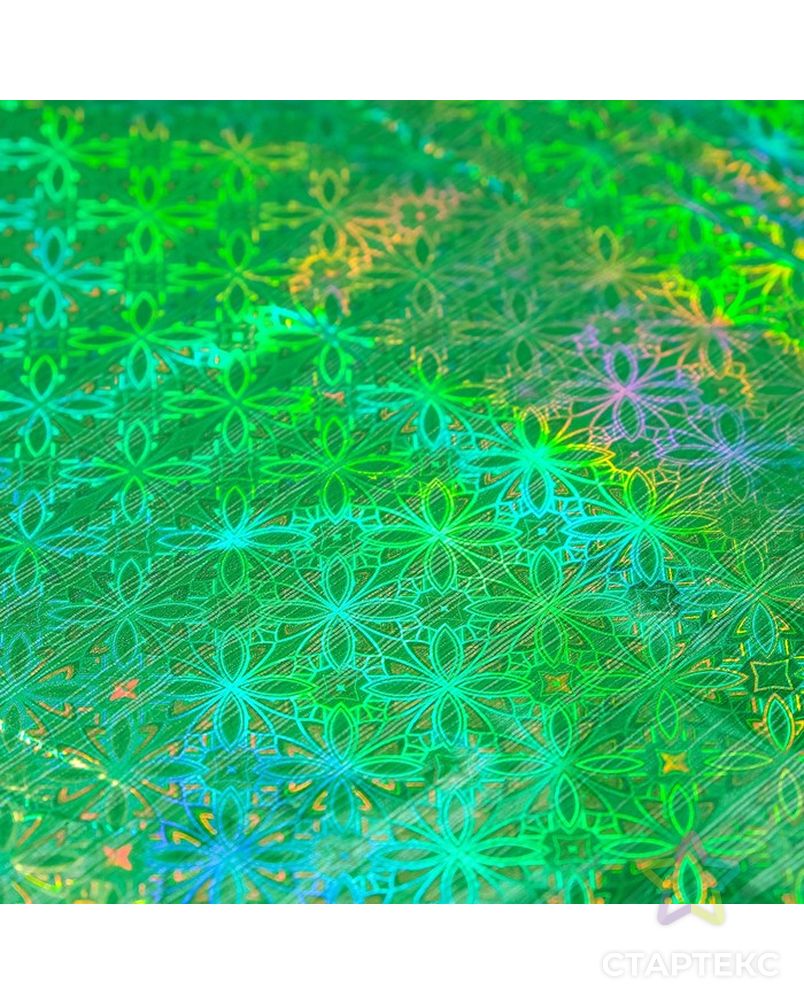 Пленка голография, зелёный, 70 х 100 см, рисунок МИКС арт. СМЛ-104150-1-СМЛ0001112807 2