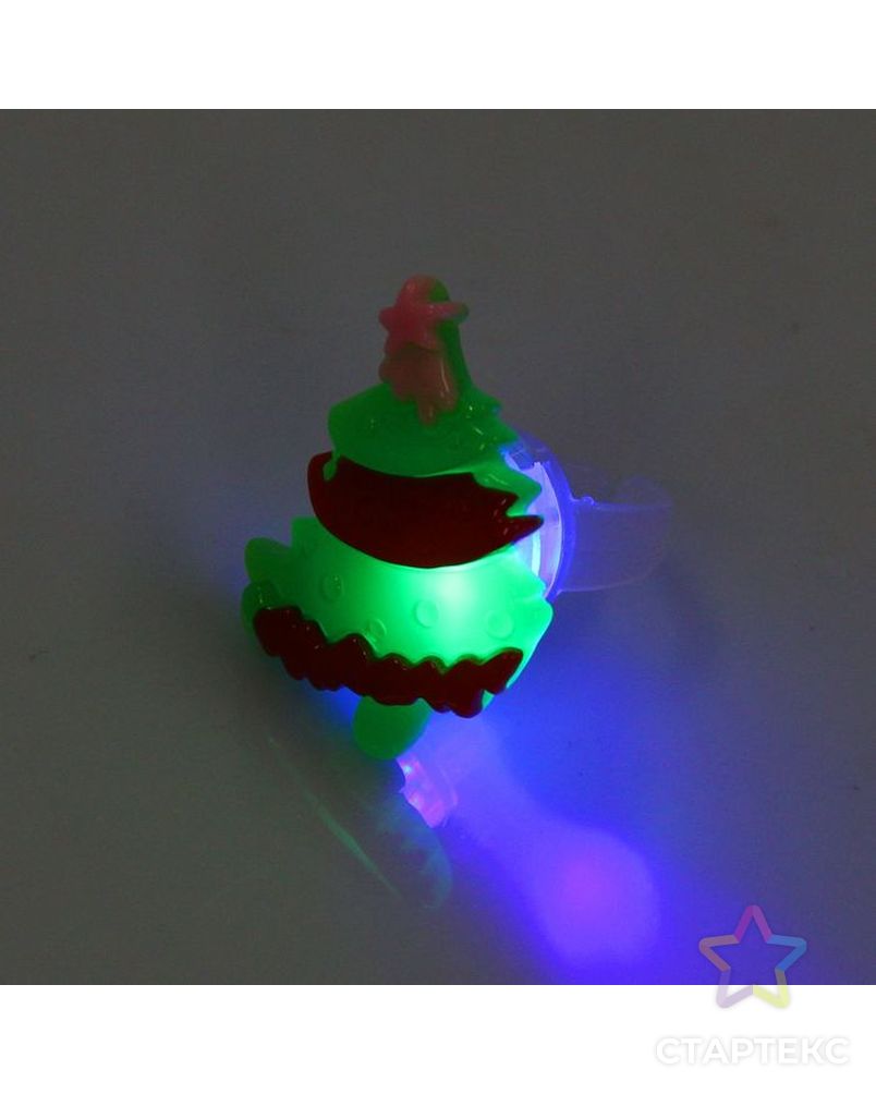 Карнавальный аксессуар кольцо «Дед Мороз», в звезде, световое, цвета МИКС арт. СМЛ-100770-2-СМЛ0001119397