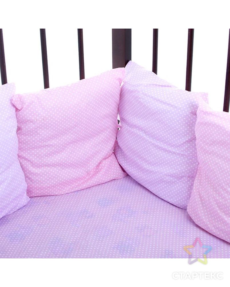 Комплект в кроватку 4 предмета "Мозаика", цвета сиреневый/розовый (арт. 10407) арт. СМЛ-22083-1-СМЛ1135402 3