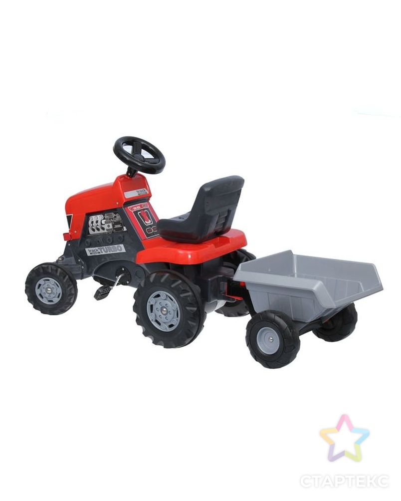 Толокар-трактор с педалями «Turbo», с полуприцепом арт. СМЛ-104087-1-СМЛ0001153604 2