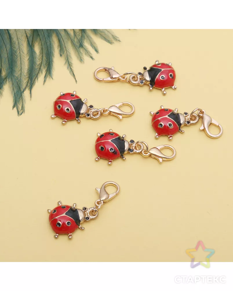 Шармик "Божья коровка", цв.красно-черный в золоте арт. СМЛ-21893-1-СМЛ1155662 - рис. 1