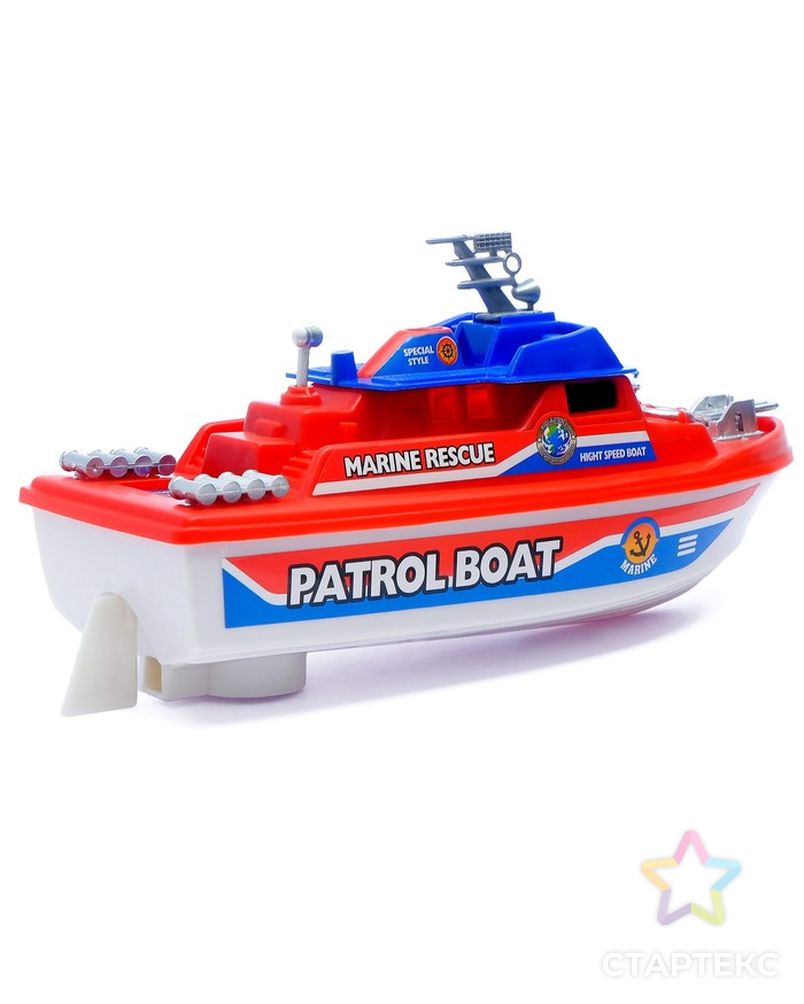 Катер «Патрульная лодка», работает от батареек, цвета МИКС. арт. СМЛ-119236-1-СМЛ0001157910 3